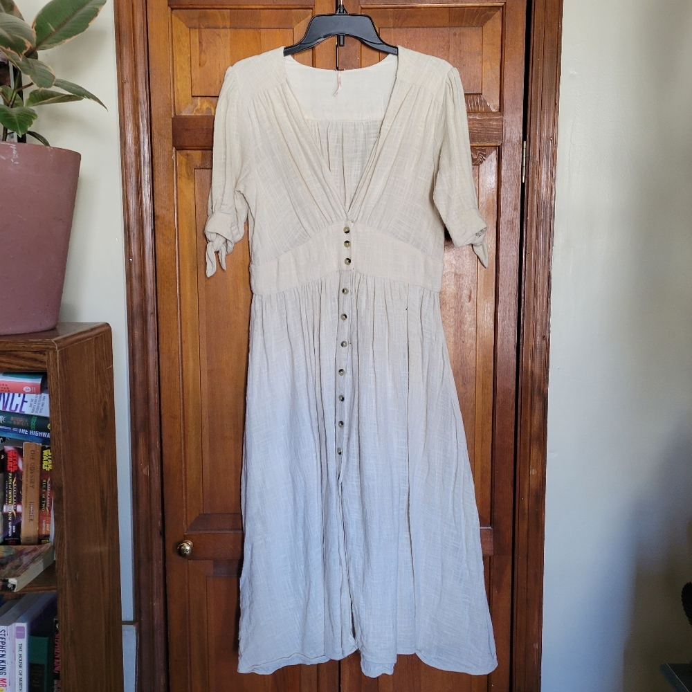 Free People Cream Midi Dress